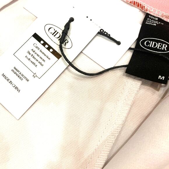 NWT Cider Mini Skirt Medium Pink Red Flowers A Line Zipper Retro Mod Fun - Picture 6 of 6